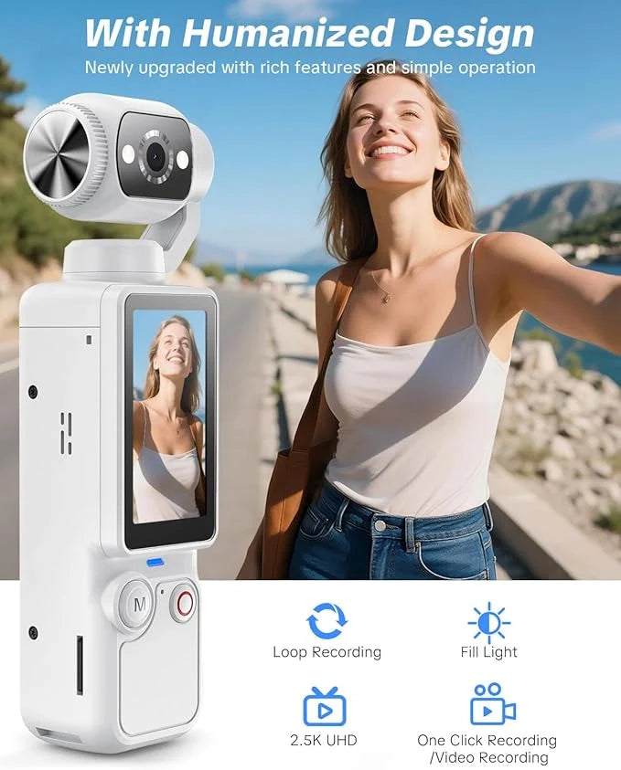 OZCT 4K Pocket Gimbal Camera – Ultra HD Smooth Video & Vlogging Creator Kit