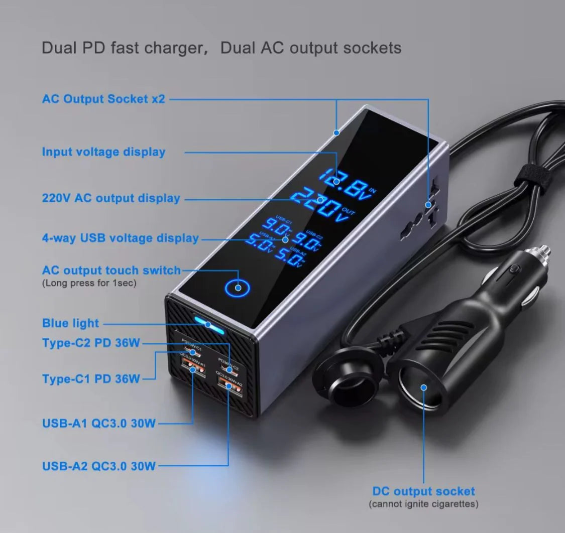 Car Power Inverter – 12V Vehicle Power Converter