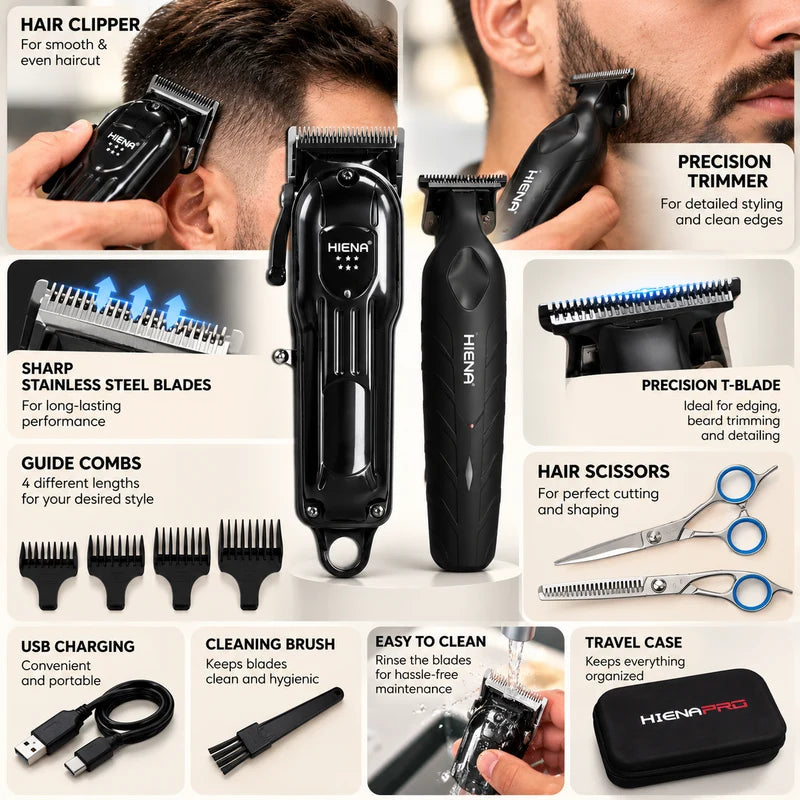 Hiena - Professional Hair Clipper Kit for Men